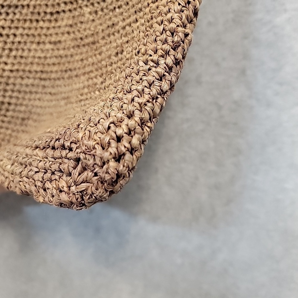 Kaminski Australia Brown Flat Sac 100% Raffia Crossbody Bag Handmade Madagascar - Picture 11 of 16